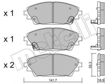 Колодки гальмівні (передние) Mazda 3 13-/CX-3 15- Metelli 22-0992-0 (фото 1)