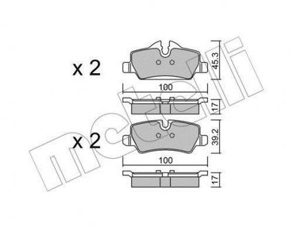 Колодки гальмівні (задние) Mini Mini Cooper/One 13- B36/B37/B46/B47/B48 Metelli 22-1014-0 (фото 1)