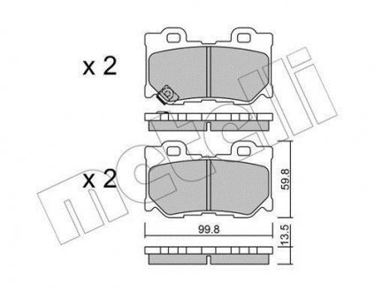 Колодки гальмівні (задние) Infiniti FX/G/Q50 08- Metelli 22-1030-0