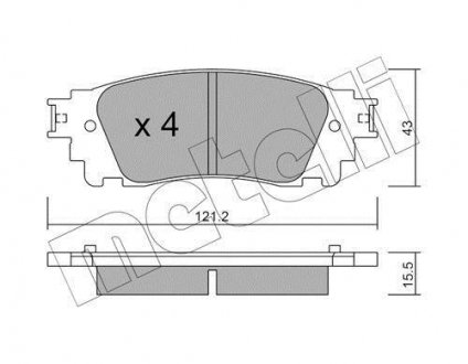 Колодки гальмівні (задние) Lexus NX 14- Metelli 22-1041-0 (фото 1)