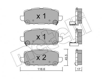 Колодки гальмівні (задние) Honda HR-V 14- Metelli 22-1084-0 (фото 1)