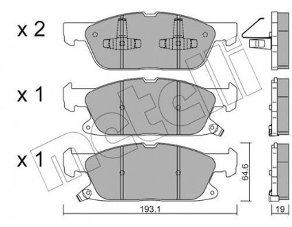 Колодки гальмівні (передние) Ford Galaxy III/S-Max 15- Metelli 22-1117-0 (фото 1)