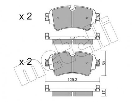 Колодки гальмівні (задние) Audi A4/A5/Q5/Q7 2.0 TFSI/TDI/3.0 TDI 15- Metelli 22-1129-0 (фото 1)