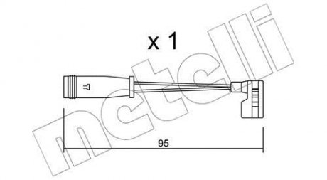 Датчик зносу гальмівних колодок MB Sprinter/VW Crafter 06- (L=95mm) Metelli SU.164 (фото 1)