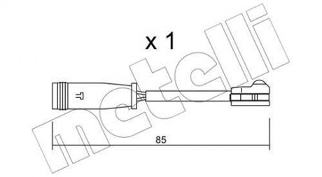 Датчик зносу гальмівних колодок (задніх) MB Sprinter/VW Crafter 06- (L=85mm) Metelli SU.314 (фото 1)