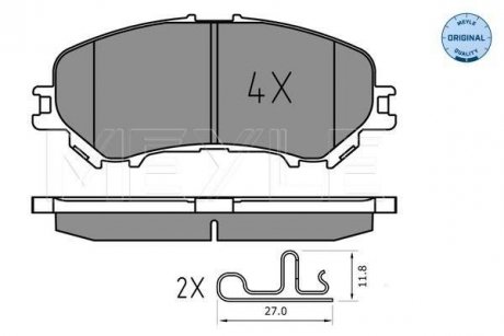 Колодки гальмівні (передние) Nissan Qashqai II/X-Trail/ Renault Kadjar 13- MEYLE 025 220 6518 (фото 1)