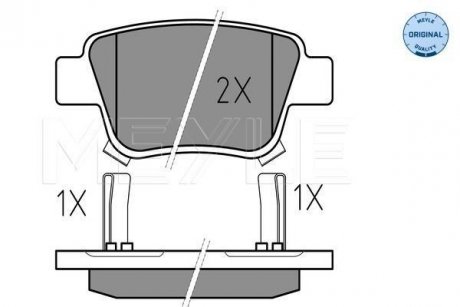 Колодки гальмівні (задние) Toyota Avensis/Corolla 1.6-2.4i 03-09 (Bosch) MEYLE 025 236 2016/W (фото 1)