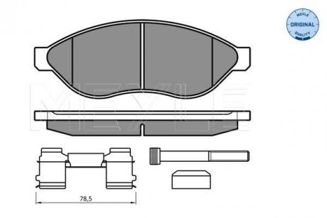 Колодки гальмівні (передні) Citroen Jumper/Fiat Ducato/Peugeot Boxer 06- (Brembo)/(з датчиком) MEYLE 025 244 6819/W2 (фото 1)