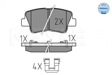 Колодки гальмівні (задние) Kia Sportage/Ceed/Rio/Optima/Hyundai Accent/i10/i20/i30/i40/Elantra 10- MEYLE 025 253 3715/W (фото 1)