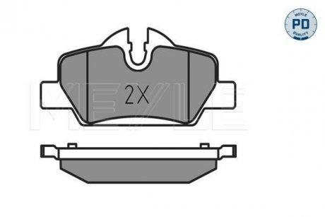 Колодки гальмівні (задние) Mini Mini Cooper/One 13- B36/B37/B46/B47/B48 MEYLE 025 259 8016/PD (фото 1)