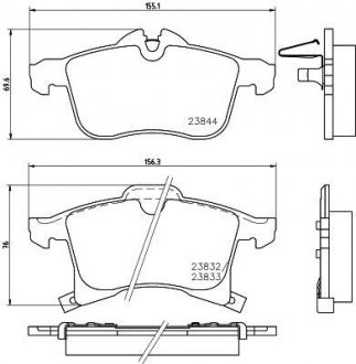 КОЛОДКИ ТОРМ. П OPEL ASTRA II 1.8/2.0 03/98- (ДИСК 280MM) MINTEX MDB2633 (фото 1)