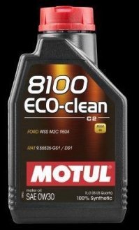 МАСЛО МОТОРНОЕ СИНТ 8100 ECO-CLEAN 0W-30 SN MOTUL 102888 (фото 1)