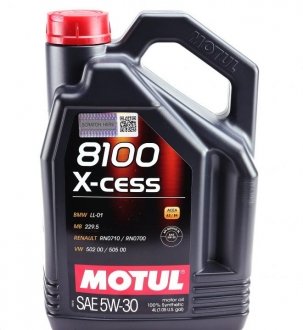 Олива 5W30 X-cess 8100 (4L) (VW 502 00/505 00/MB 229.5/226.5/RN0710-0700/LL-01) (108945) MOTUL 368107 (фото 1)