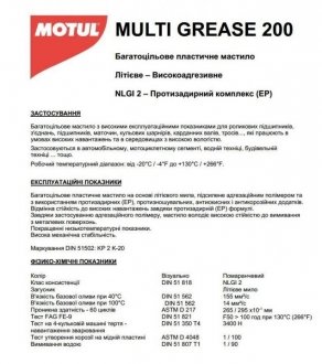 Змазка універсальна Multi Grease 200 (400гр) (108672) MOTUL 803714 (фото 1)