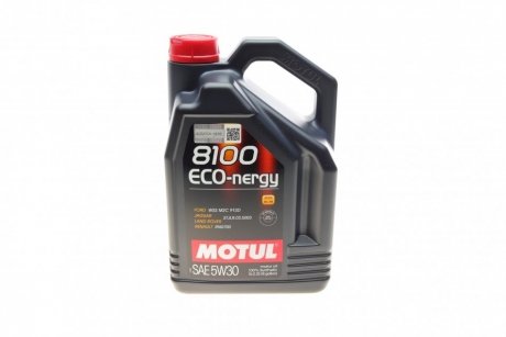 Олива 5W30 ECO-nergy 8100 (5L) (WSS M2C 913D/RN0700/STJLR.03.5003) (102898) MOTUL 812306 (фото 1)