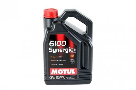 Олива 10W40 Synergie+ 6100 (4L) (VW 502.00/505.00/MB 229.3/RN 0710-0700/PSA B71 2300) (101491) MOTUL 839441 (фото 1)