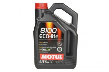 Олива 5W30 ECO-lite SAE 8100 (4L) (GM-dexos1 GEN3/FORD M2C 929-A/M2C 946-A) (108213/104988) MOTUL 839554 (фото 1)