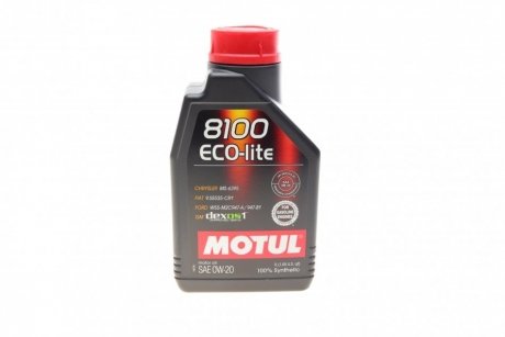 Олива 0W20 ECO-lite SAE 8100 (1л) GM dexos1 GEN3 (104981)/(101525/108534) MOTUL 841111 (фото 1)