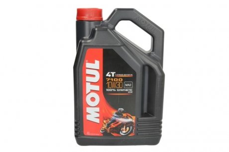 Олива 10W30 7100 4T (4L) MA2 100% Синтетика MOTUL 845441 (фото 1)