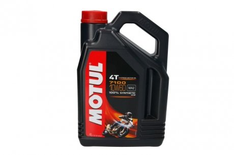 Олива 10W60 4T 7100 (4L) MA2 100% Синтетика (104101) MOTUL 845541 (фото 1)