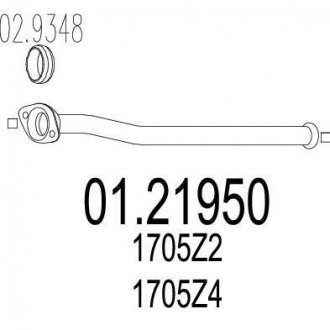 Проміжна труба вихл. системи MTS 01.21950 (фото 1)