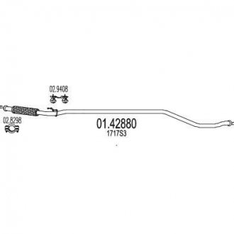 Проміжна труба вихл. системи MTS 01.42880 (фото 1)