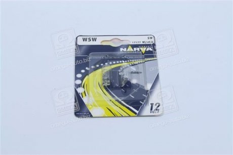 Лампа розжарювання W5W 12V 5W W2,1X9,5d (2шт. blister) (вир-во) NARVA 17177B2 (фото 1)