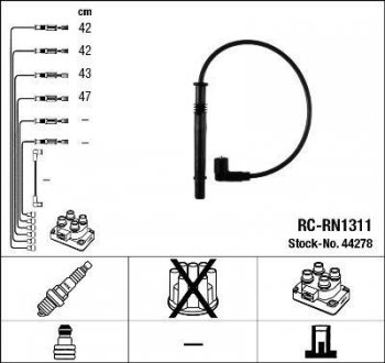 Комплект кабелiв запалювання NGK 44278 (фото 1)