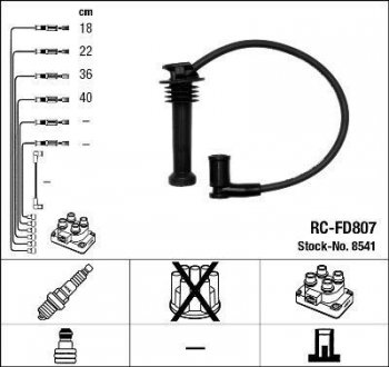 Комплект кабелiв запалювання NGK 8541 (фото 1)