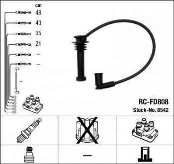 Комплект кабелiв запалювання NGK 8542 (фото 1)