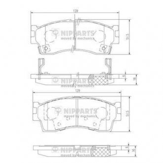 КОЛОДКИ ТОРМ. KIA SHUMA 1.5,1.8 98- NIPPARTS J3600308 (фото 1)