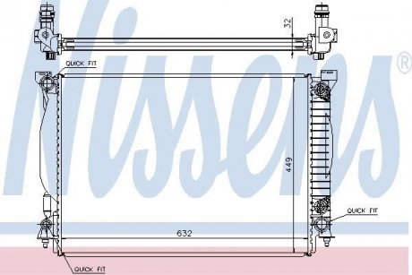 Радиатор охлаждения AUDI A4/ S4 (00-) 3.0/3.2 (пр-во) NISSENS 60307A (фото 1)