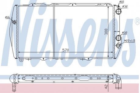 Радіатор охолодження AUDI 100 (C2) (76-) (вир-во) NISSENS 604551 (фото 1)