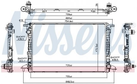 Радиатор охолоджування NISSENS 606462 (фото 1)