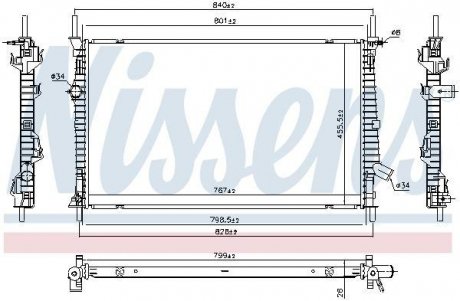 Радіатор охолодження FORD TRANSIT (TTG) (13-) 2.0 TDCi (вир-во) NISSENS 606537 (фото 1)