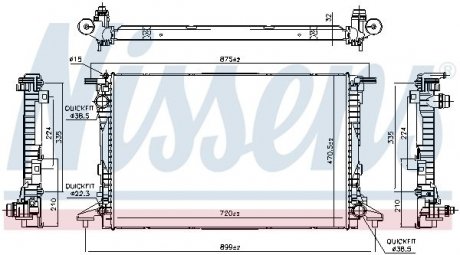 Радіатор охолодження AUDI A4,A5,A6,Q7 3.0TDi 15+ (вир-во) NISSENS 606578 (фото 1)