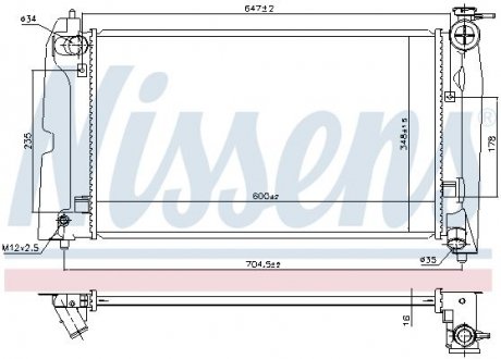 Радиатор охлаждения GEELY EMGRAND EC7 (09-)(пр-во) NISSENS 606685 (фото 1)