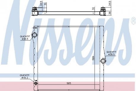 Радиатор охолодження BMW X5 E70 (07-) X5 30si (вир-во) NISSENS 60825 (фото 1)