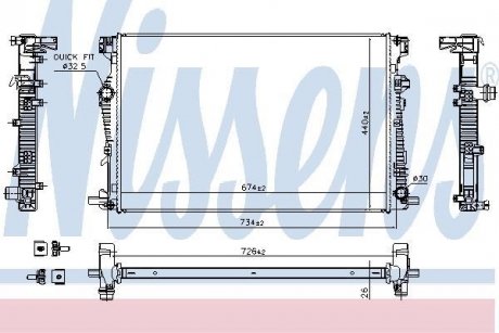 Радиатор охолодження JEEP CHEROKEE (KL) (13-) 2.2 CRD (вир-во) NISSENS 61040 (фото 1)