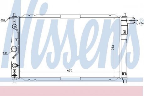 Радиатор охлаждения DAEWOO LANOS (97-) 1.3-1.6 i (пр-во) NISSENS 616551 (фото 1)