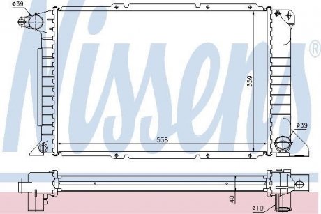 Радіатор охолодження FORD TRANSIT (EY) (94-) 2.5 TDi (вир-во) NISSENS 62080A (фото 1)