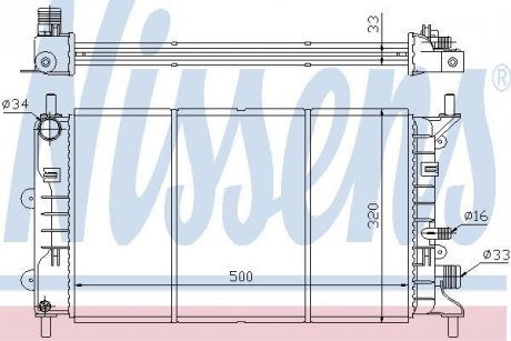 Радіатор охолодження FORD ESCORT/ORION (вир-во) NISSENS 621621 (фото 1)