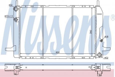 Радиатор охлождения FORD Scorpio (GAE, GGE) (пр-во) NISSENS 62213 (фото 1)