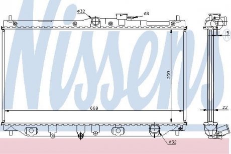 Радіатор охолодження HONDA ACCORD IV/V (вир-во) NISSENS 62279A (фото 1)