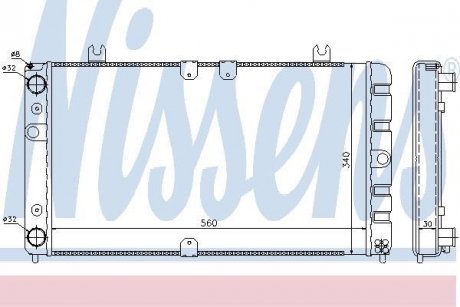 Радиатор вод. охлажд. ВАЗ 1118 КАЛИНА (пр-во) NISSENS 623554 (фото 1)
