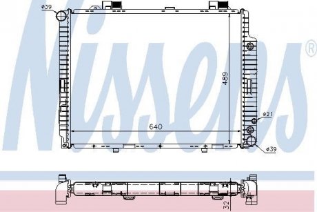 Радіатор охолодження MERCEDES E-CLASS W210 (95-) (вир-во) NISSENS 62608A (фото 1)