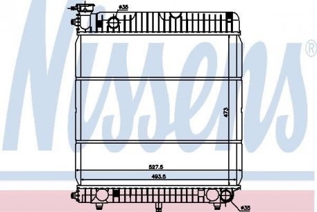 Радіатор охолодження MERCEDES 207D-210D-410D (вир-во) NISSENS 62635 (фото 1)