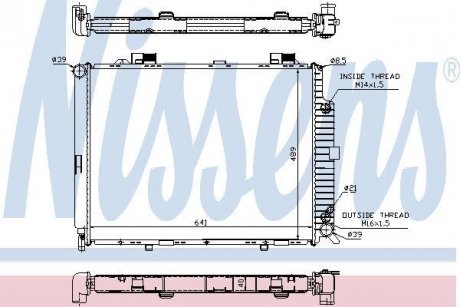 Радіатор охолодження MERCEDES E-CLASS W 210 (95-) (вир-во) NISSENS 62689A (фото 1)