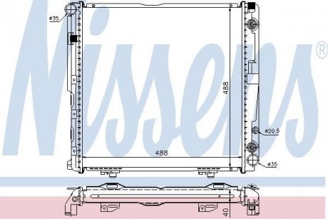 Радіатор охолодження MERCEDES E-CLASS W 124 (84-) E 220 (вир-во) NISSENS 62763A (фото 1)