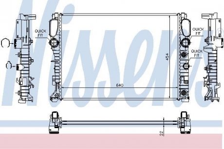 Радіатор охолодження MERCEDES E-CLASS W 211 (02-) (вир-во) NISSENS 62792A (фото 1)